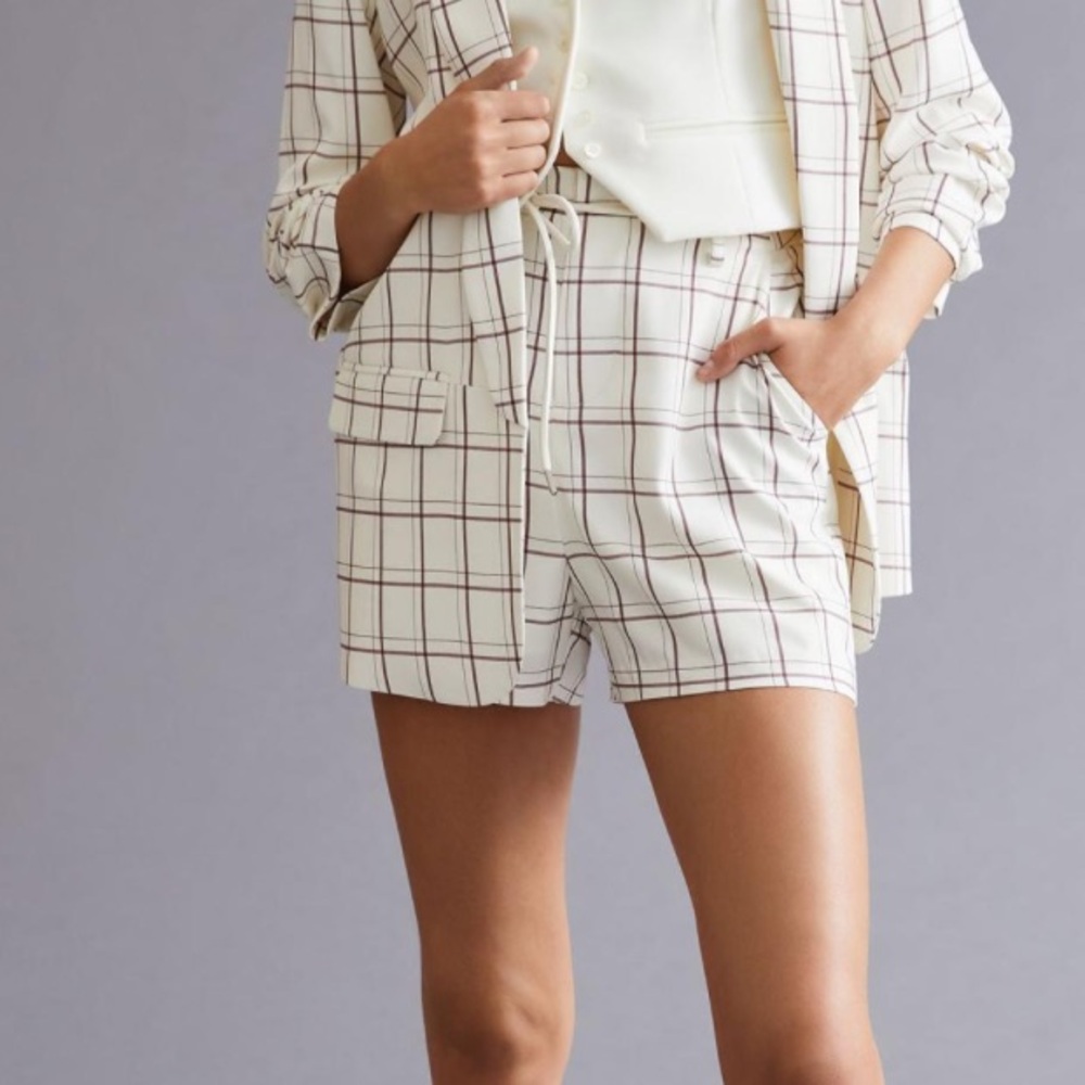 NWT Anthropologie MarexMare Cream and Brown stripe shorts